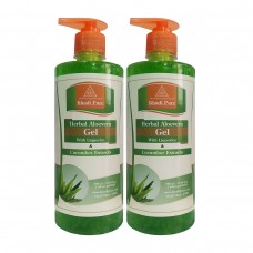 Khadi Pure Herbal Aloevera Gel with Liquorice & Cucumber Extracts - 500g (Set of 2)