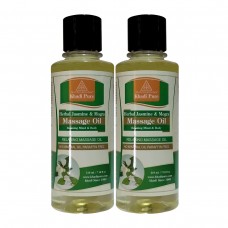 Khadi Pure Herbal Jasmine & Mogra Massage Oil Paraffin-Mineral Oil Free - 210ml (Set of 2)