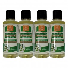 Khadi Pure Herbal Jasmine & Mogra Massage Oil Paraffin-Mineral Oil Free - 210ml (Set of 4)