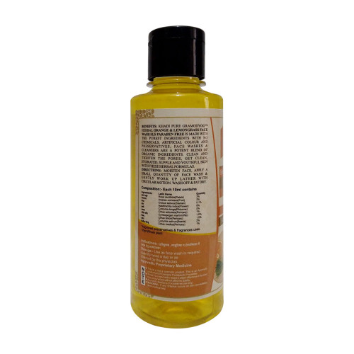 Khadi Pure Herbal Orange & Lemongrass Face Wash SLS-Paraben Free ...