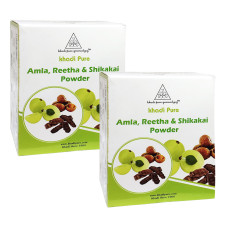 Khadi Pure Herbal Amla, Reetha & Shikakai Powder - 80g (Set of 2)