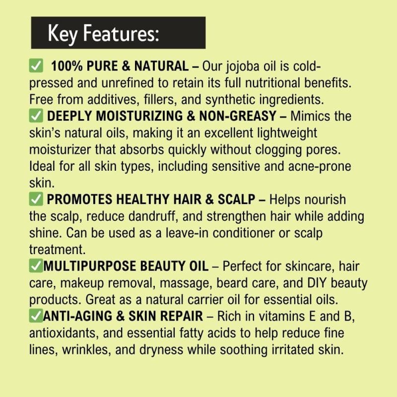 Khadi Pure Herbal Jojoba Essential Oil | Moisturizing Properties | Balancing Oily Skin | Skin Protection | Nourishing Hair and Scalp | 15ml - Image 3