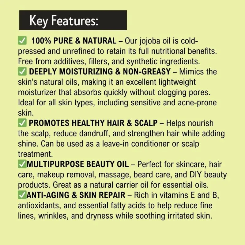 Khadi Pure Herbal Jojoba Essential Oil | Moisturizing Properties | Balancing Oily Skin | Skin Protection | Nourishing Hair and Scalp | 15ml - Image 3