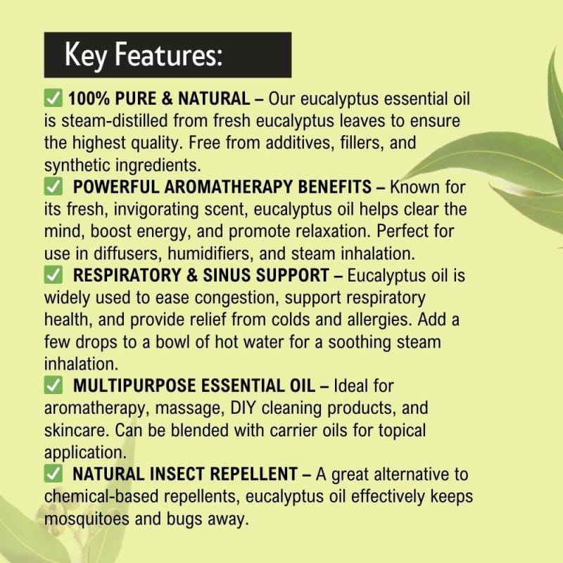 Khadi Pure Herbal Eucalyptus Essential Oil | Respiratory Support | Antimicrobial Properties | Mental Clarity | Stress Reduction | 15ml - Image 4