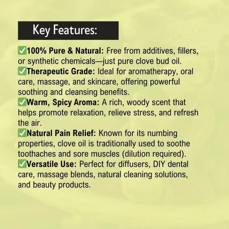 Khadi Pure Herbal Clove Essential Oil | Antimicrobial Properties | Pain Relief | Anti-Inflammatory Effects | Digestive Health | 15ml - Image 8