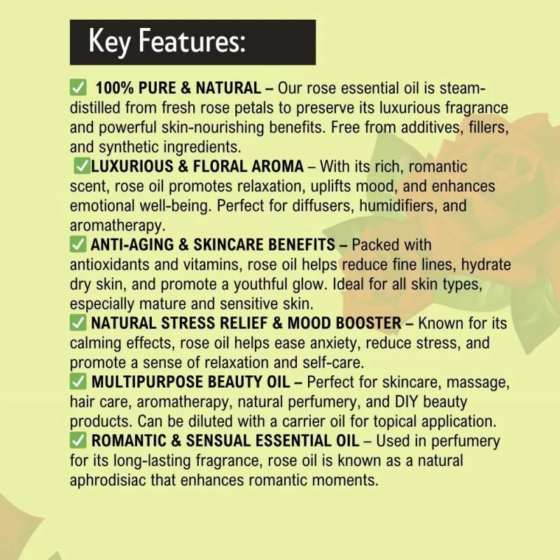 Khadi Pure Herbal Rose Essential Oil | Mood Enhancer | Antimicrobial Properties | Hormonal Balance | Aphrodisiac Effects | 15ml - Image 9