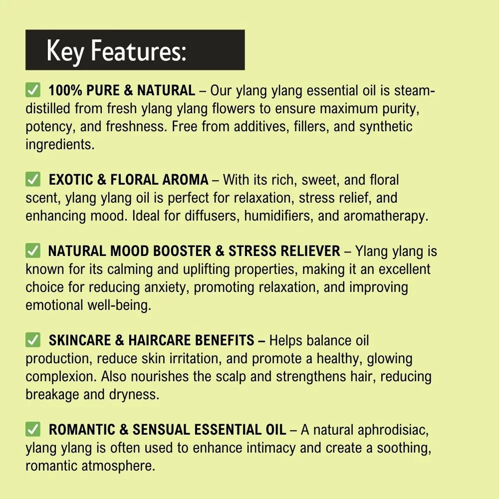 Khadi Pure Herbal Ylang Ylang Essential Oil | Anxiety and Stress Relief | Mood Enhancement | Heart Health Support | Skin and Hair Benefits | 15ml - Image 11