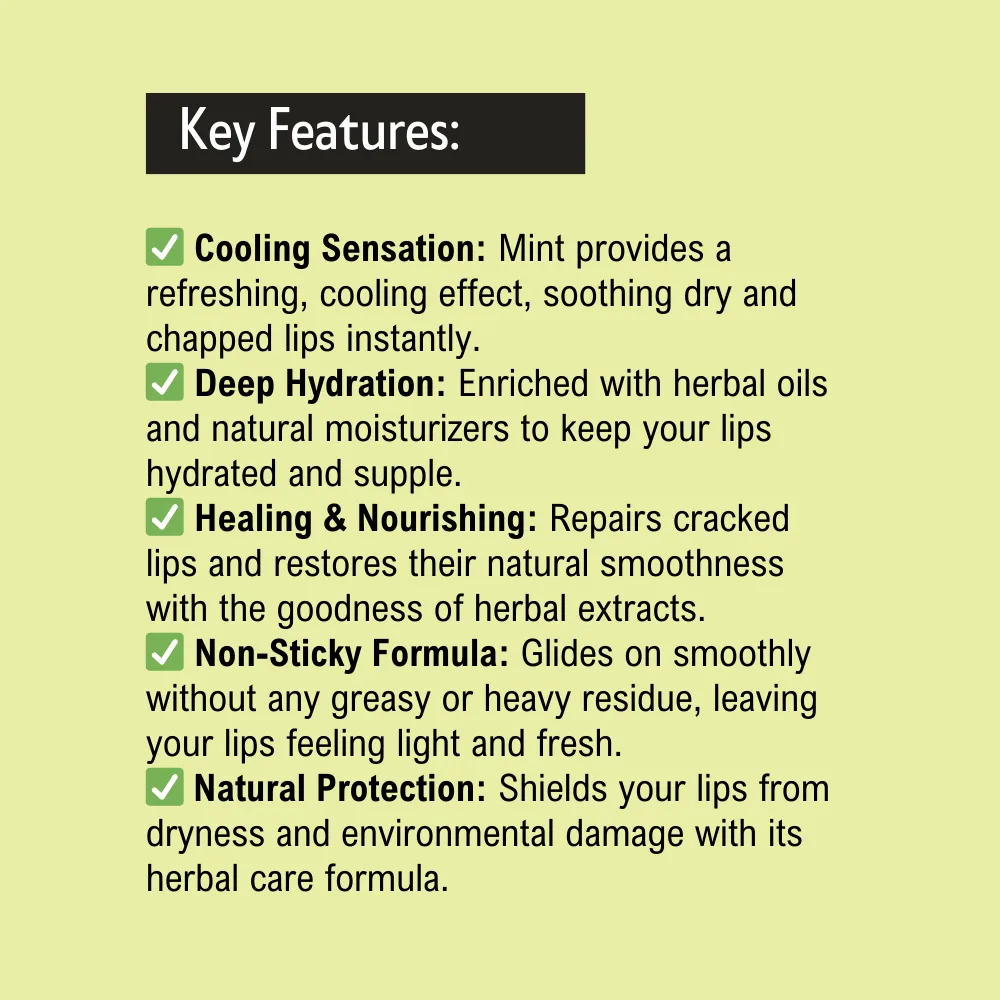 Cooling Mint Lip Balm for Cracked Lips