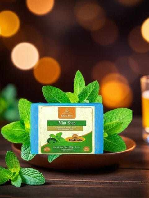 Herbal mint soap for cooling and refreshing skin