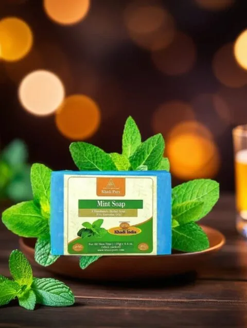 Herbal mint soap for cooling and refreshing skin