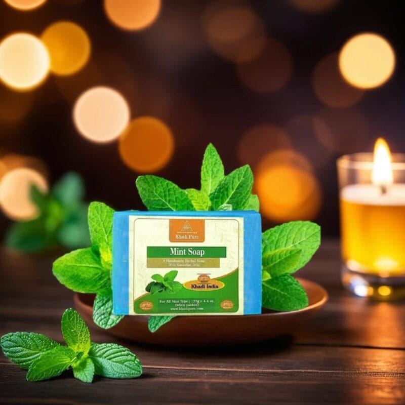 Herbal mint soap for cooling and refreshing skin