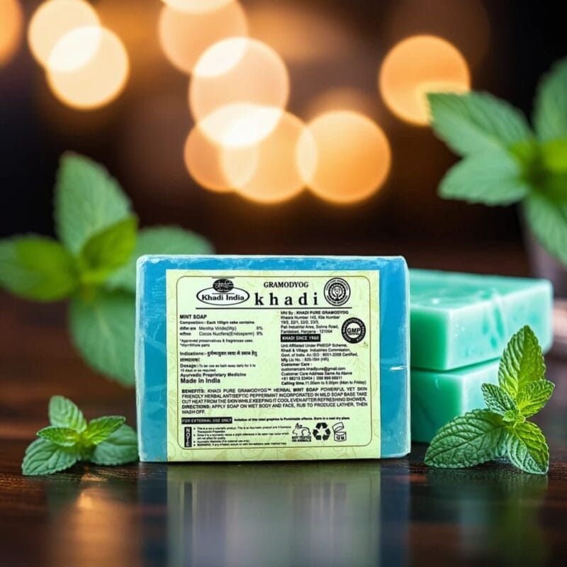 Natural mint soap for oily and acne-prone skin