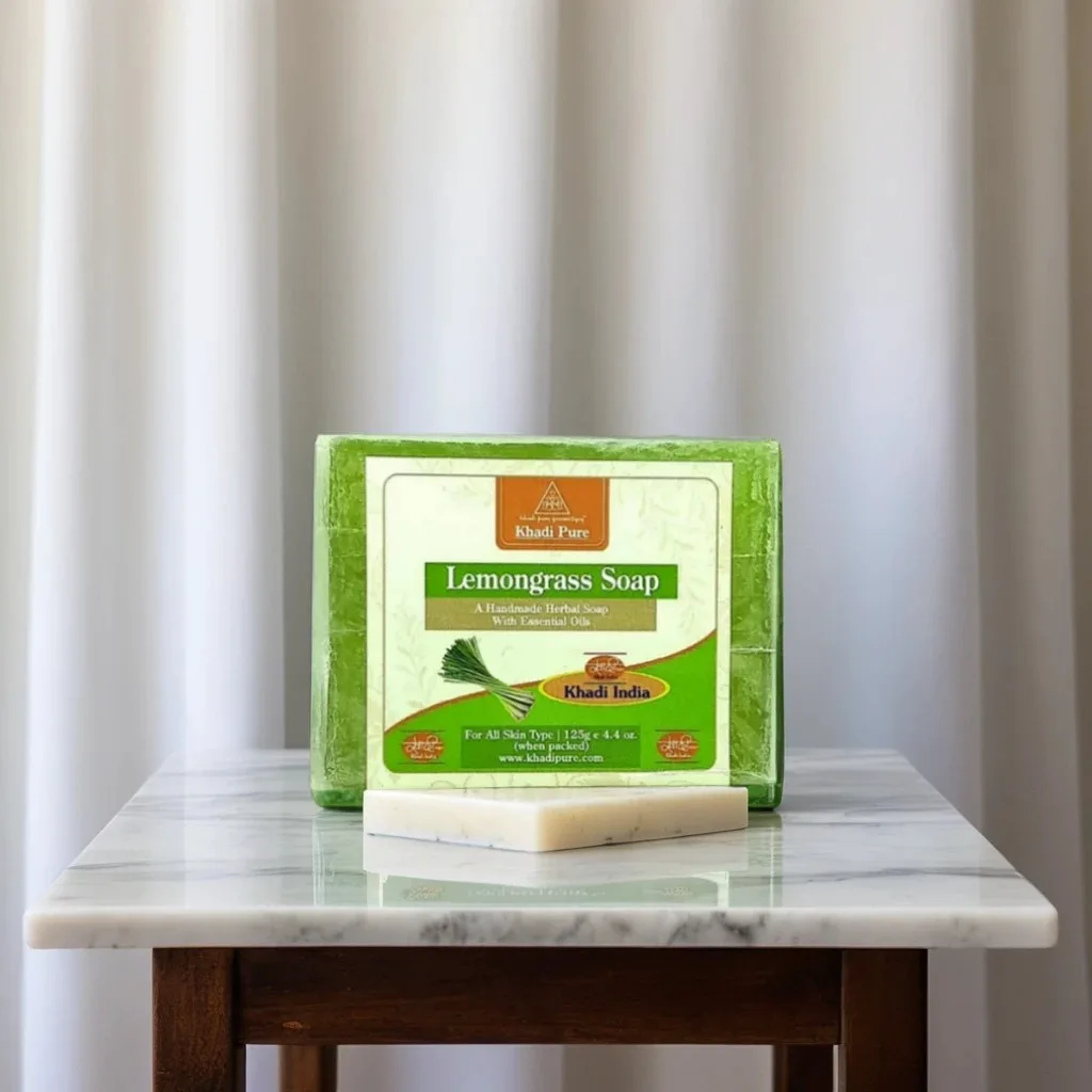 Khadi Pure Herbal Lemongrass Soap | 125g | Refreshing & Anti-Microbial Natural Soap - Image 4