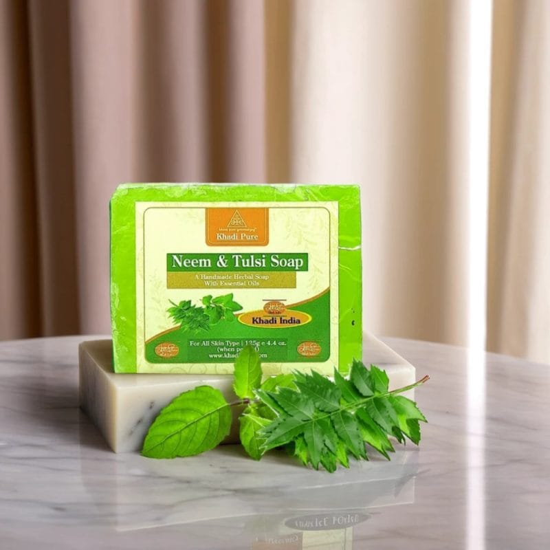 Khadi Pure Herbal Neem Tulsi Soap – 125g | Antibacterial Soap for Nourishing, Hydrating Skin with Neem and Tulsi - Image 7