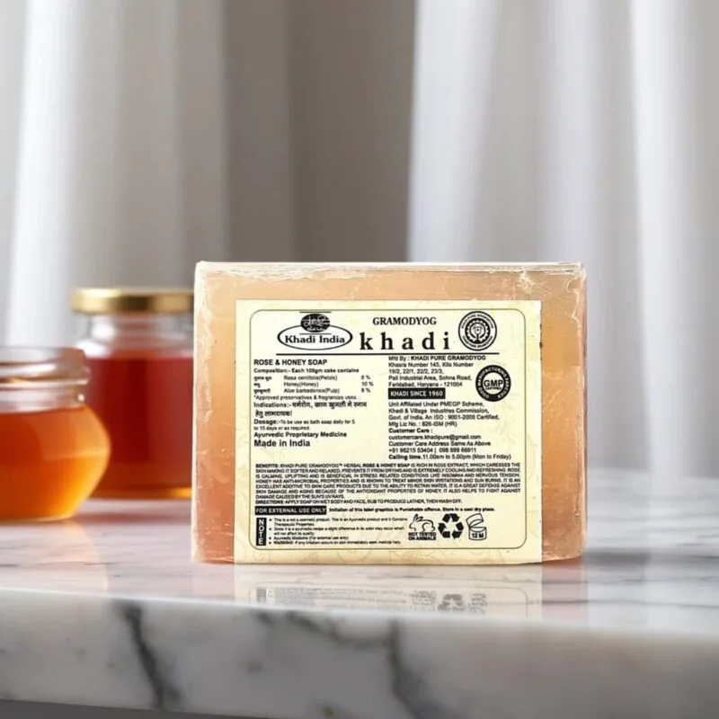 Natural rose and honey soap for glowing skin