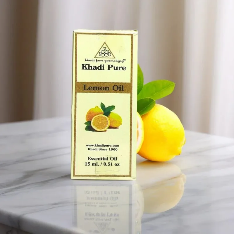Khadi Pure Herbal Lemon Essential Oil | Antimicrobial Properties | Mood Booster | Digestive Aid | Skin Brightening | Energy Booster | 15ml - Image 5