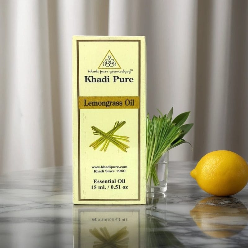 Khadi Pure Herbal Lemongrass Essential Oil | Stress Relief and Relaxation | Antimicrobial Properties | Digestive Support | Insect Repellent | 15ml - Image 5