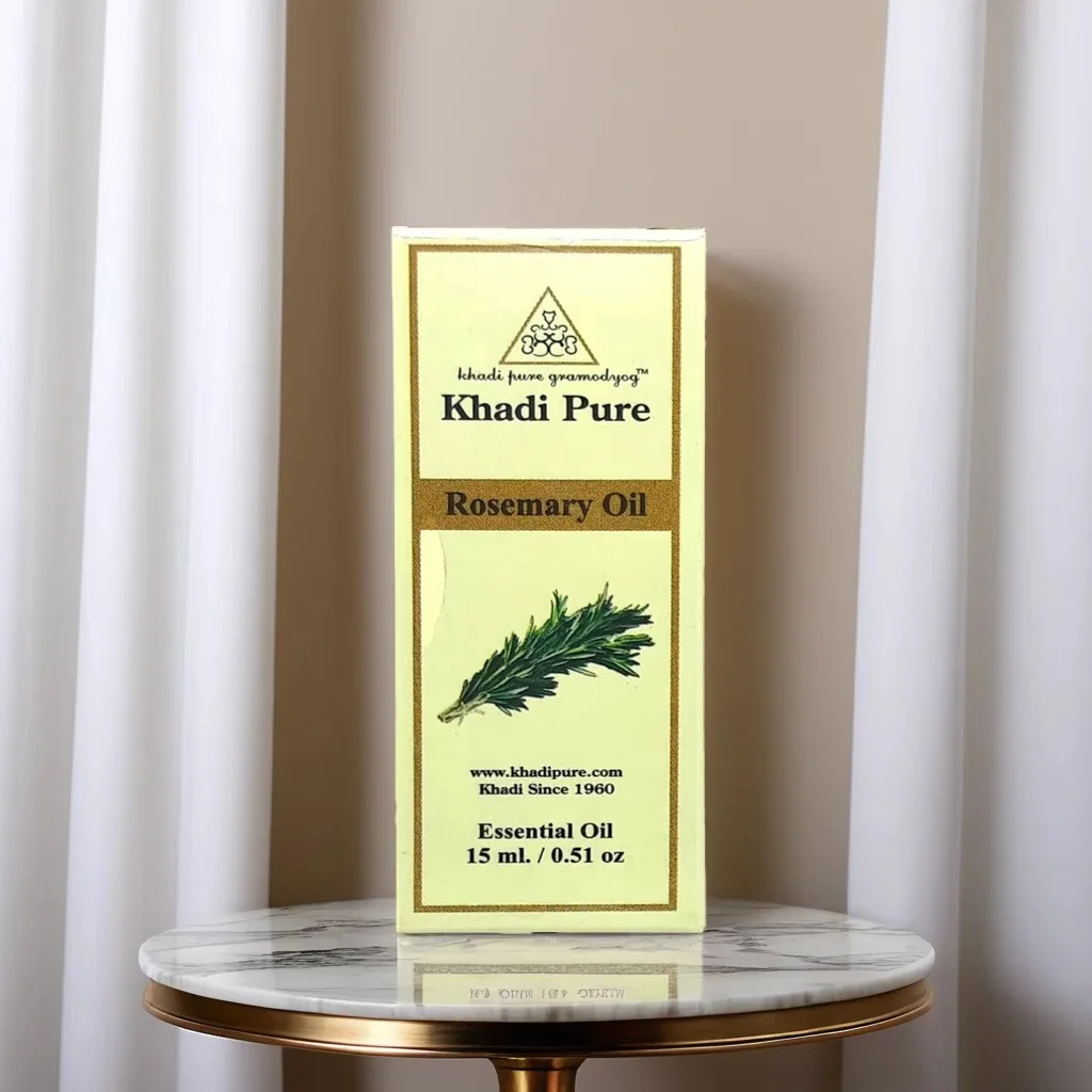 Khadi Pure Herbal Rosemary Essential Oil | Cognitive Enhancement | Antioxidant Properties | Anti-inflammatory Effects | Digestive Support | 15ml