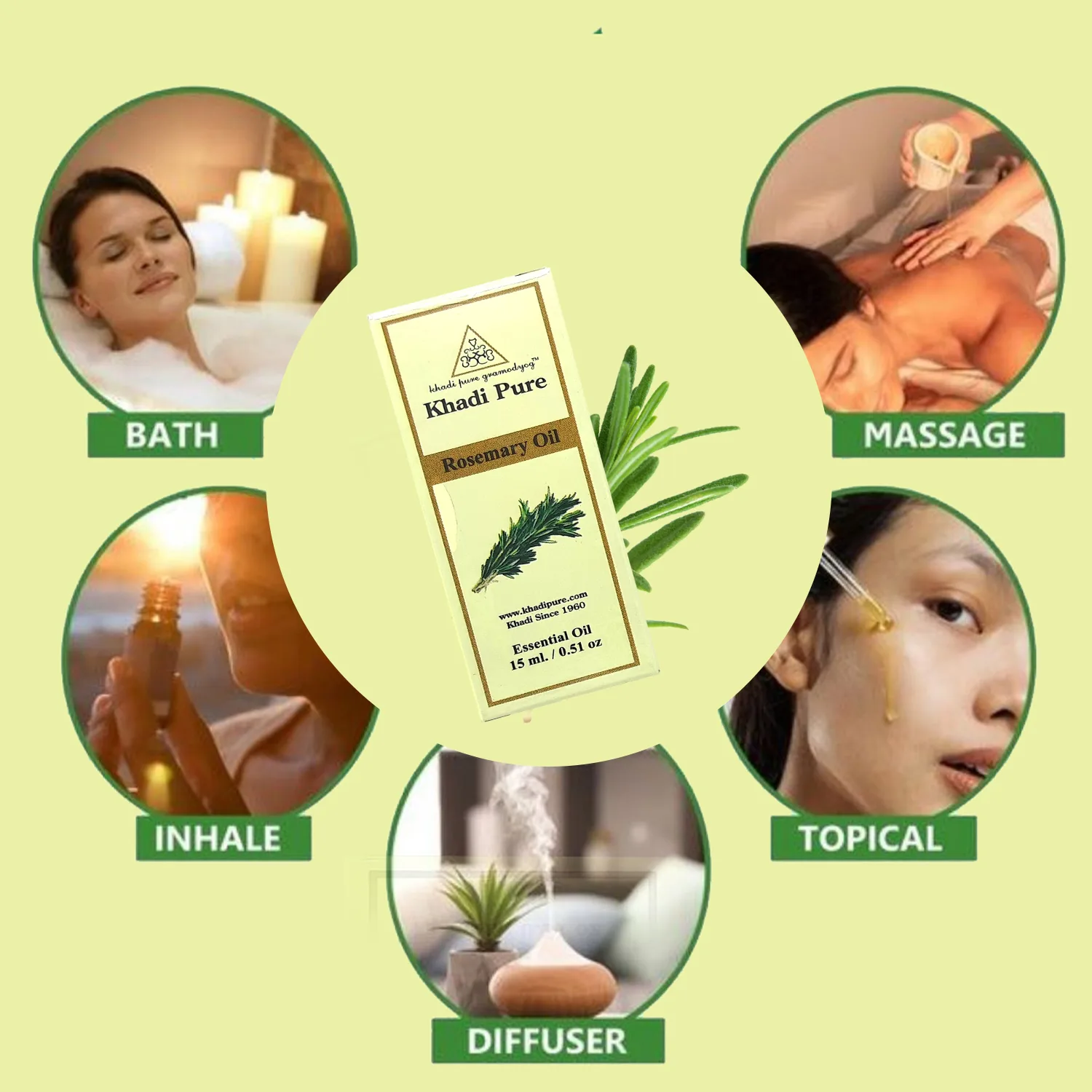 Khadi Pure Herbal Rosemary Essential Oil | Cognitive Enhancement | Antioxidant Properties | Anti-inflammatory Effects | Digestive Support | 15ml - Image 7