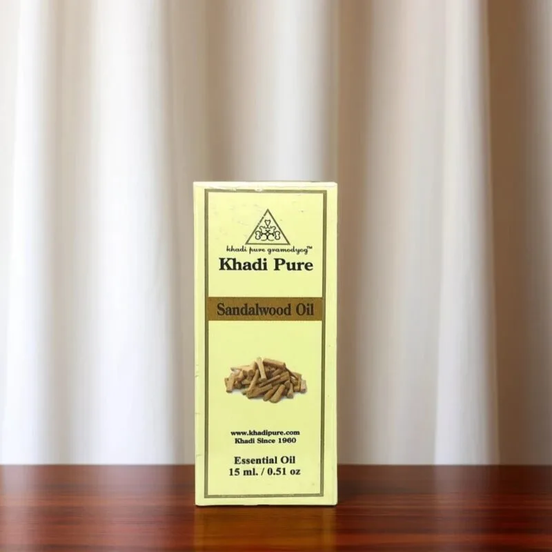 Khadi Pure Herbal Sandalwood Essential Oil | Relaxation and Stress Relief | Anti-inflammatory Effects | Skin Hydration and Anti-Aging | 15ml - Image 4