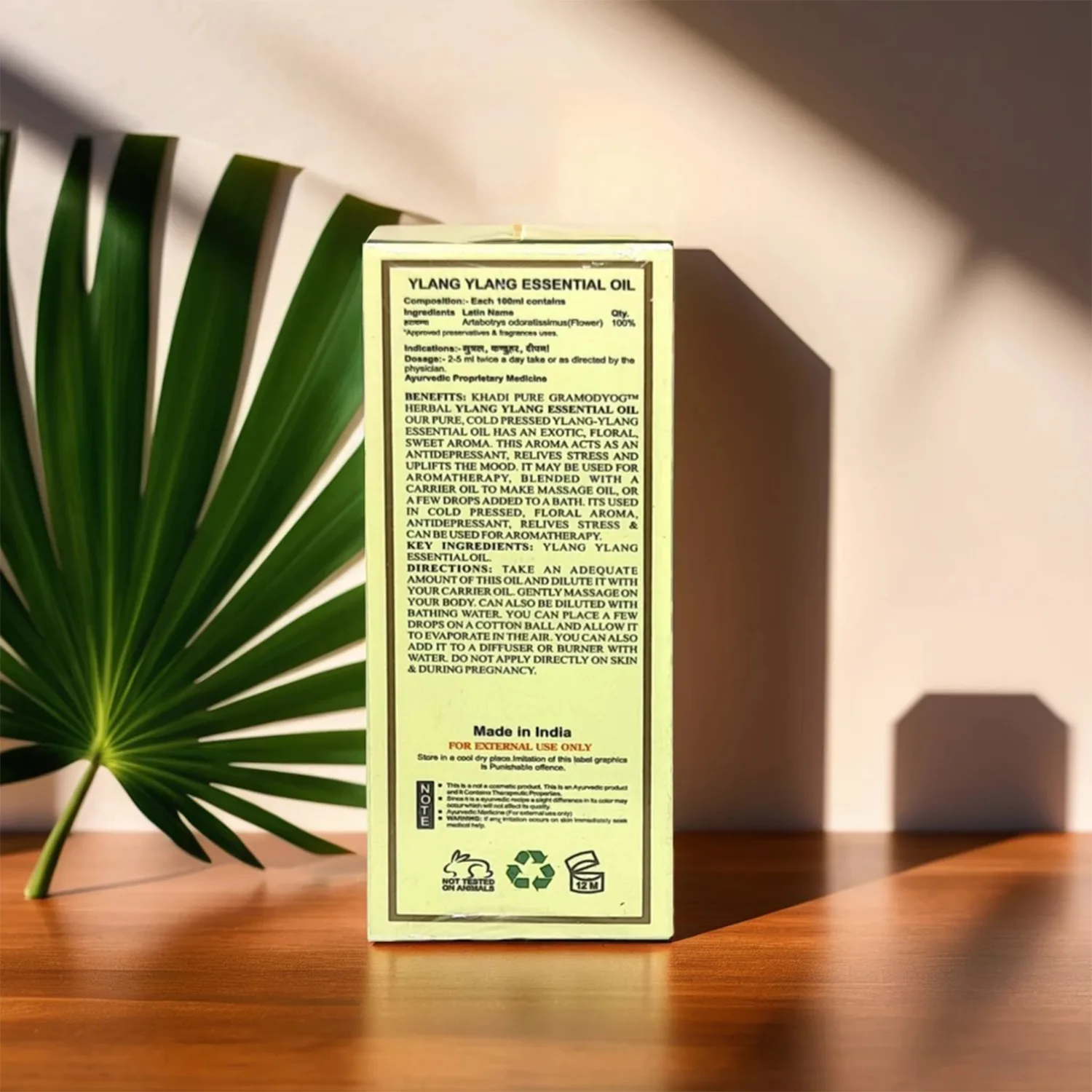 Khadi Pure Herbal Ylang Ylang Essential Oil | Anxiety and Stress Relief | Mood Enhancement | Heart Health Support | Skin and Hair Benefits | 15ml - Image 5