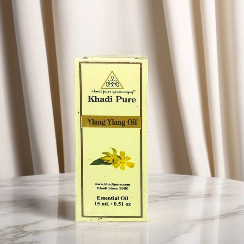 Khadi Pure Herbal Ylang Ylang Essential Oil | Anxiety and Stress Relief | Mood Enhancement | Heart Health Support | Skin and Hair Benefits | 15ml - Image 2