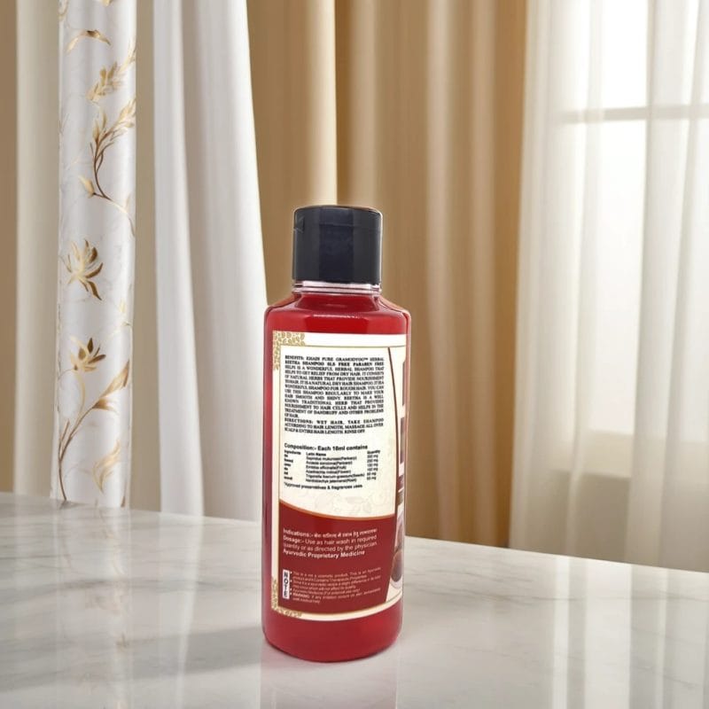 Khadi Pure Herbal Reetha Shampoo | SLS & Paraben Free ? 210ml - Image 3