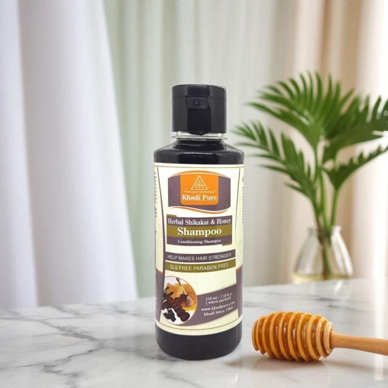 Khadi Pure Herbal Shikakai & Honey Shampoo | 210ml | Nourishing Hair Cleanser for All Hair Types | SLS & Paraben Free - Image 5