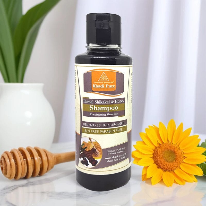 Khadi Pure Herbal Shikakai & Honey Shampoo | 210ml | Nourishing Hair Cleanser for All Hair Types | SLS & Paraben Free - Image 4