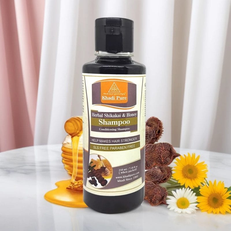 Khadi Pure Herbal Shikakai & Honey Shampoo | 210ml | Nourishing Hair Cleanser for All Hair Types | SLS & Paraben Free - Image 3