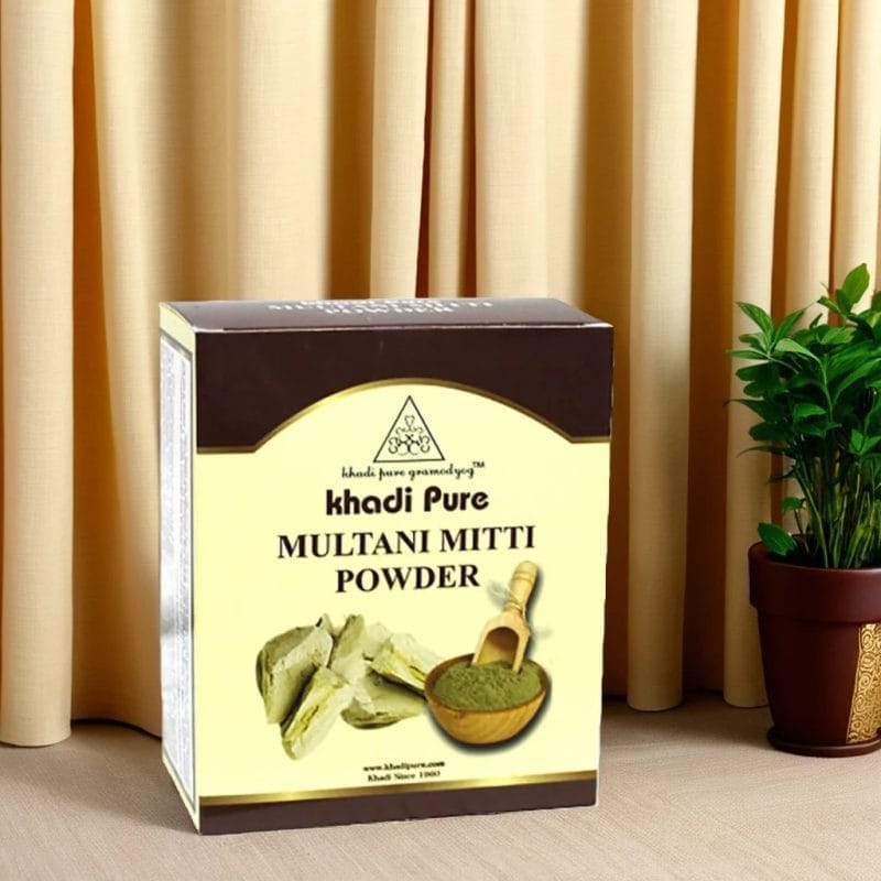 Khadi Pure Herbal Multani Mitti | 80g | Natural Fuller | Earth for Acne Treatment | Skin Brightening & Oil Control - Image 2