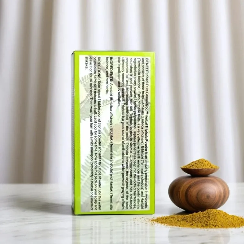 Khadi Pure Herbal Triphala Powder | 80g | Natural Hair Growth & Scalp Nourishment | Rich in Vitamin C & Antioxidants - Image 3