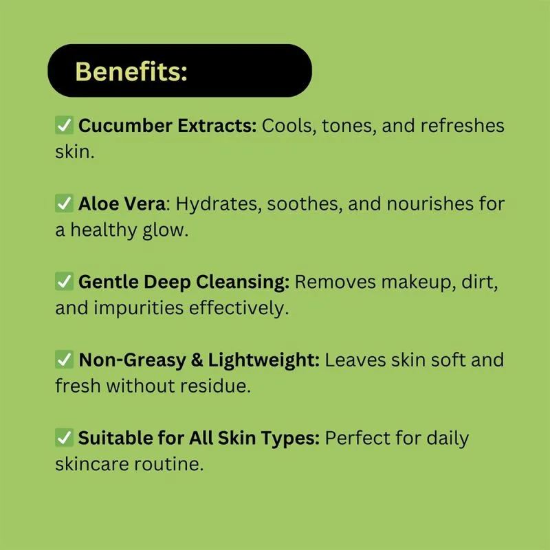 Khadi Pure Herbal Cucumber & Aloevera Cleansing Milk Lotion | Natural Deep Cleanser & Moisturizer for Refreshing Skin | 210ml - Image 5