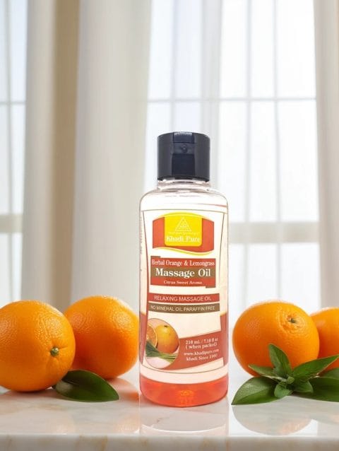 Khadi Pure Herbal Orange & Lemongrass Massage Oil