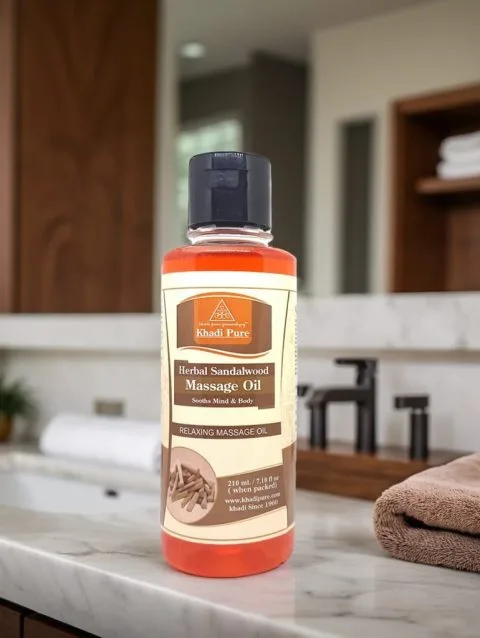 Khadi Sandalwood Massage Oil for Calm Skin