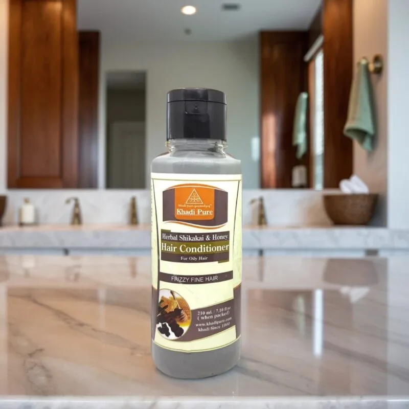 Khadi Pure Herbal Shikakai & Honey Hair Conditioner | Deep Conditioning for Soft, Manageable Hair | 210ml - Image 4
