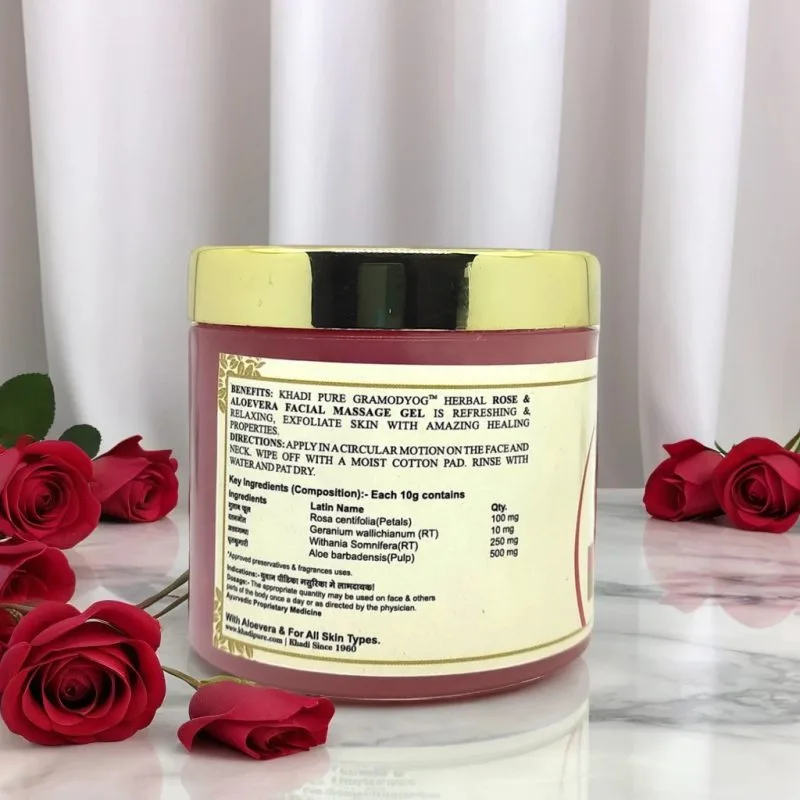 Natural Rose Aloe Massage Gel for Face