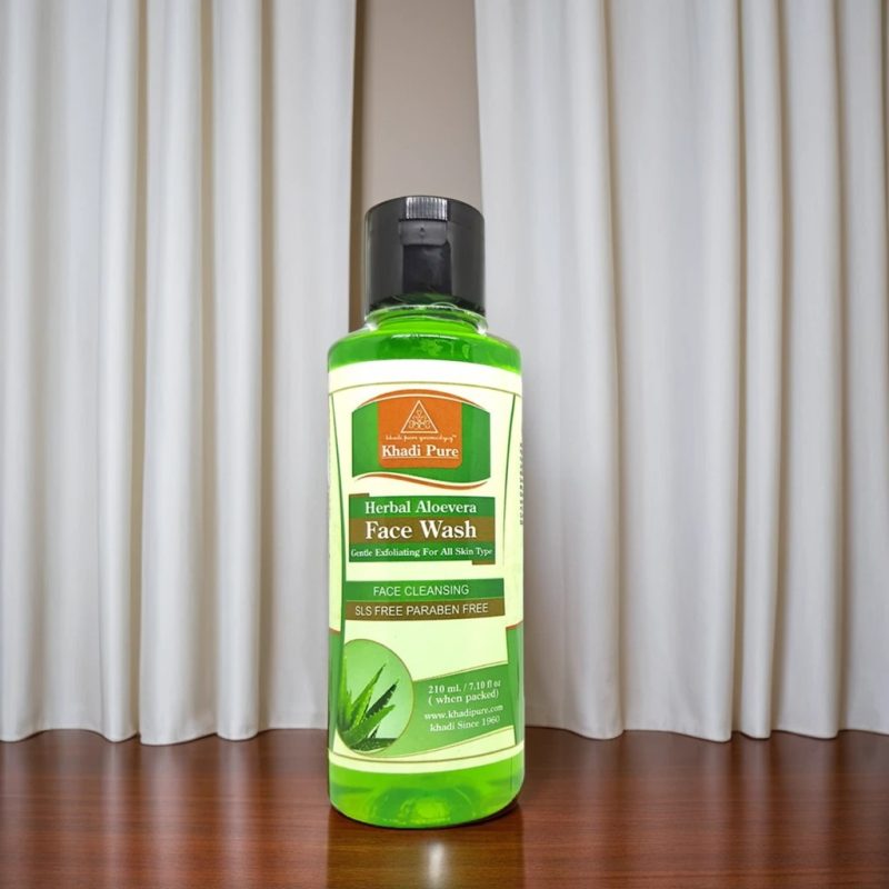 Khadi Pure Herbal Aloe Vera Face Wash SLS-Paraben Free | Natural Exfoliating Face Wash for Soft & Smooth Skin | 210ml - Image 2