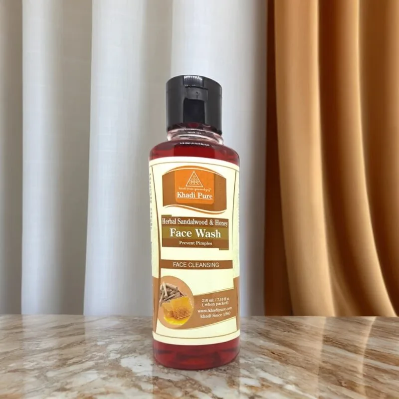 Khadi Pure Sandalwood & Honey Face Wash | Herbal Skin Detox & Tone Cleanser | Antioxidant-Rich Formula for Radiant Skin | 210ml - Image 2