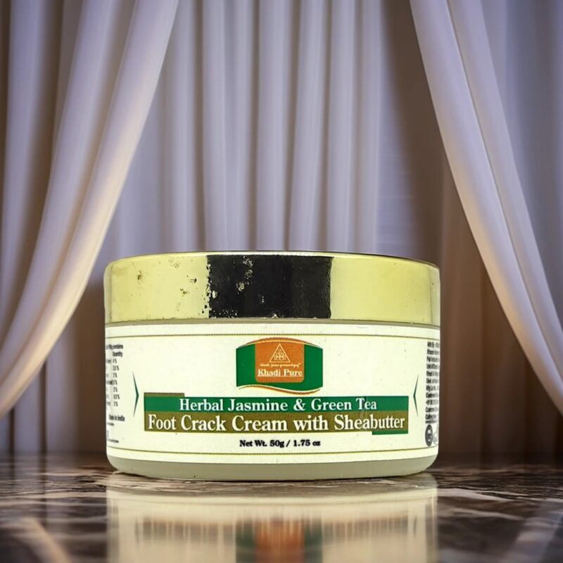 Khadi Pure Herbal Jasmine & Green Tea Foot Crack Cream with Shea Butter | Hydrating & Repairing | 50g