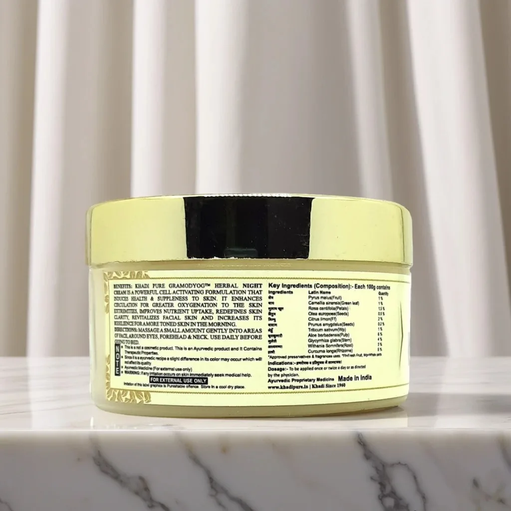 Khadi Pure Herbal Night Cream | Skin Repair & Revitalization | 50g - Image 4