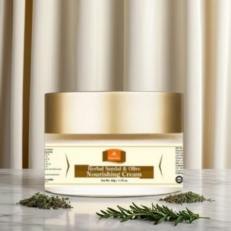 Khadi Pure Herbal Sandal & Olive Nourishing Cream | 24-Hour Moisture & Revitalization | 50g