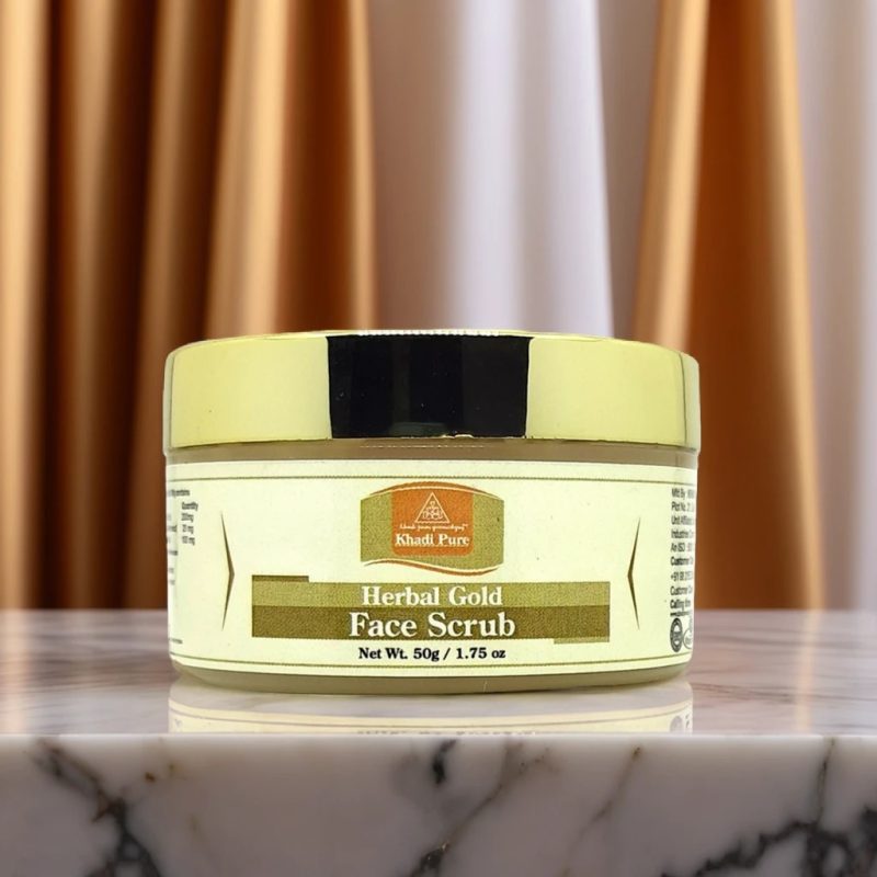 Khadi Pure Herbal Gold Face Scrub | Anti-Ageing & Fairness | 50g