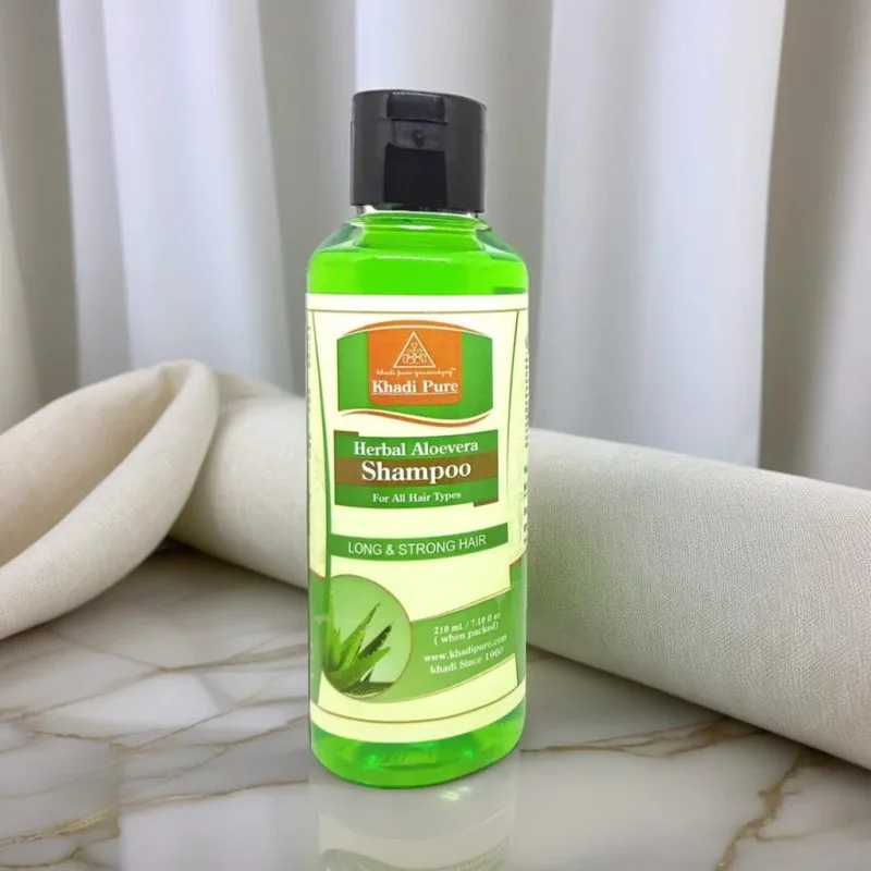 Khadi Pure Herbal Aloevera Shampoo ? 210ml | Natural Hair Cleanser for Dandruff Control - Image 5