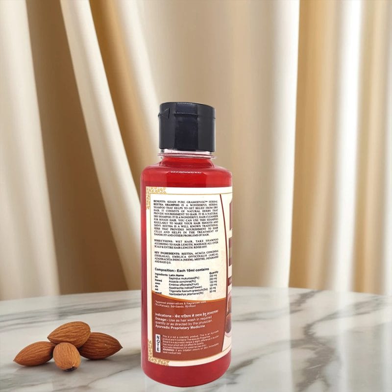 Khadi Pure Herbal Honey & Almond Oil Shampoo ? 210ml | Nourishing Hair Cleanser for All Hair Types | Stops Greying & Dandruff - Image 3