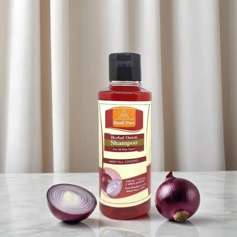 Khadi Pure Herbal Onion Shampoo | 210ml | Nourishing Hair Cleanser | Strengthens | Volumizes & Controls Dandruff - Image 2