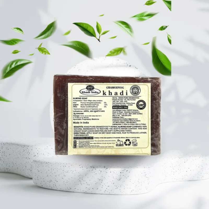 Khadi Pure Herbal Almond Soap | 125g | Hydrating Soap with Almond Oil for Soft, Supple Skin - Image 2