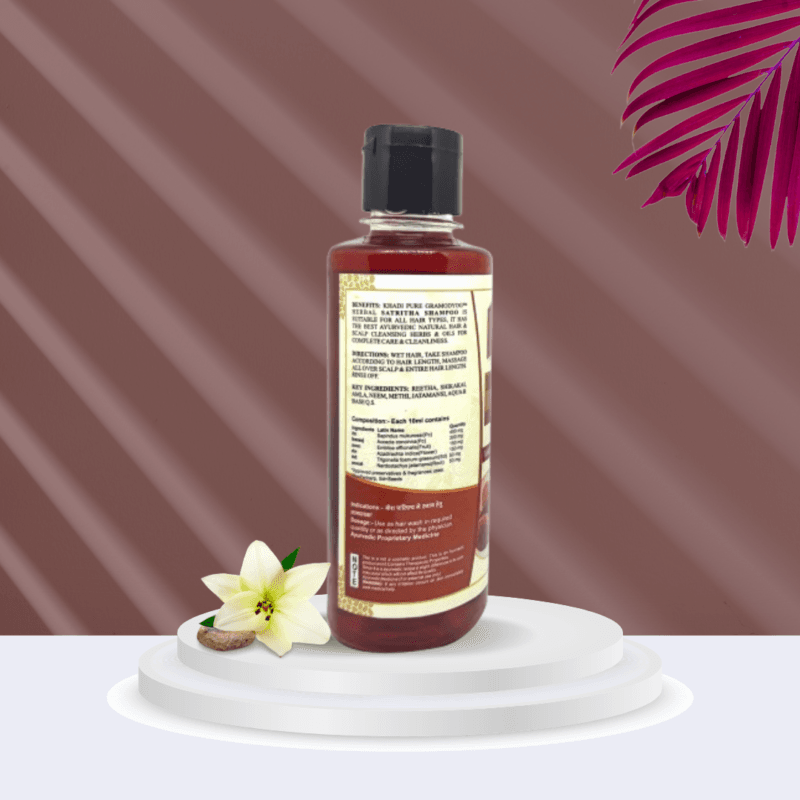 Khadi Pure Herbal Satritha Shampoo ? 210ml | Ayurvedic Hair Cleanser for All Hair Types | Nourishes & Strengthens Hair - Image 3