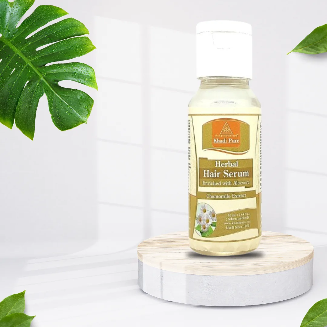 Khadi Pure Herbal Hair Serum | 50ml | Nourishes & Adds Shine | Strengthens Hair & Reduces Split Ends - Image 3
