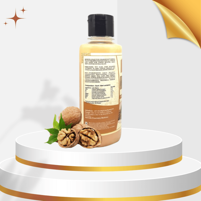 Khadi Pure Herbal Walnut Shampoo ? 210ml | Natural Hair Cleanser for All Hair Types | Promotes Growth & Shine - Image 3